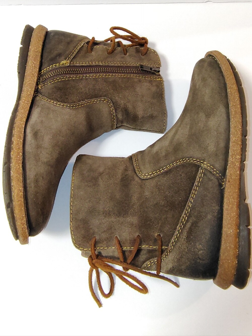 Born Taran Distressed Leather Ankle Zip-Up Terrain Comfort Handcrafted Boots 9 - Picture 8 of 12